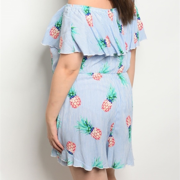 🎈HP🎈PLUS SIZE PINEAPPLE PRINT ROMPER - Picture 3 of 3